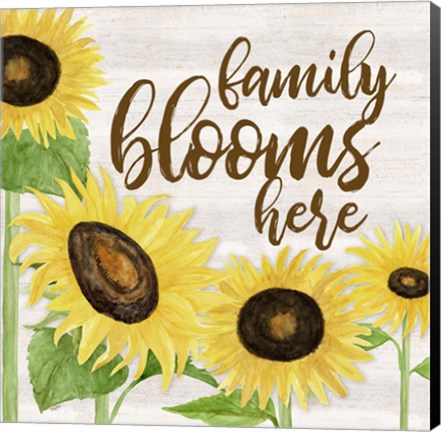 Framed Fall Sunflower Sentiment I-Family Print