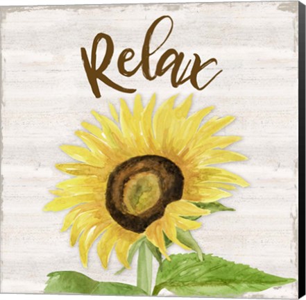 Framed Fall Sunflower Sentiment III-Relax Print