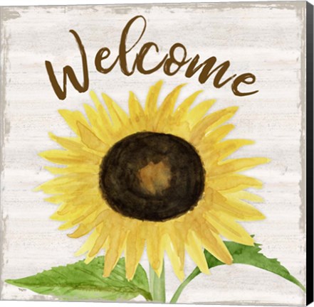 Framed Fall Sunflower Sentiment IV-Welcome Print