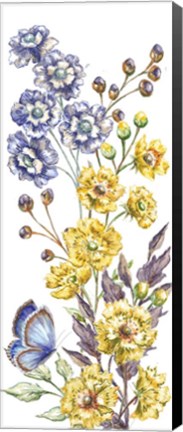 Framed Wildflower Stem panel VI Print