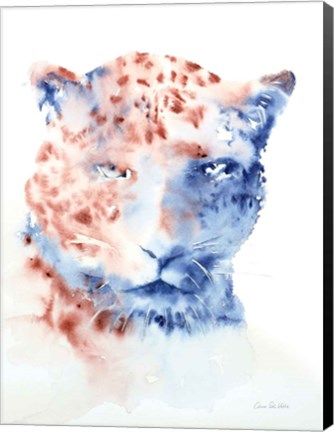 Framed Copper and Blue Cheetah Print