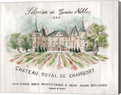 Framed Chateau Chambort on Wood Color Print