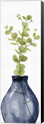 Framed Mixed Greenery II Navy Print