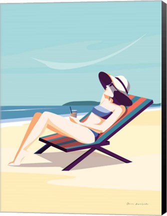 Framed South Beach Sunbather II Print