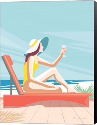 Framed South Beach Sunbather I Print