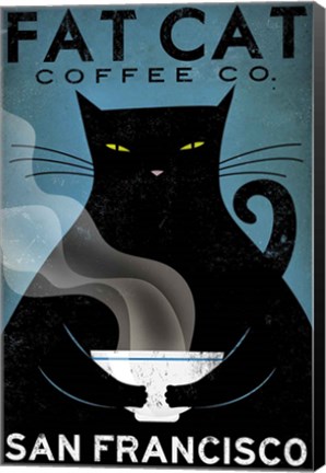 Framed Cat Coffee Print