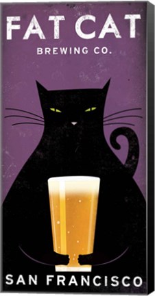 Framed Cat Brewing Print