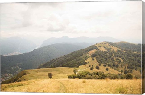 Framed Grassy Hills and Mountains Print