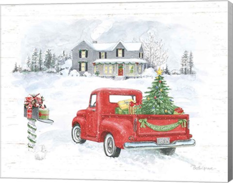 Framed Farmhouse Holidays VI Truck Print