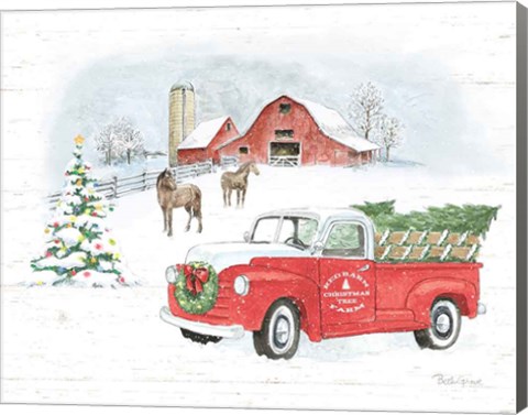 Framed Farmhouse Holidays V Truck Print