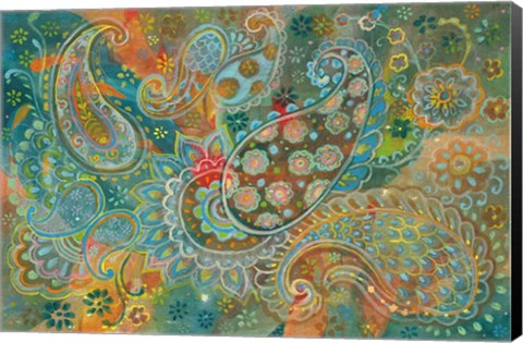 Framed Floral Paisley Print