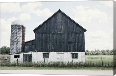 Framed Weathered III Navy Print