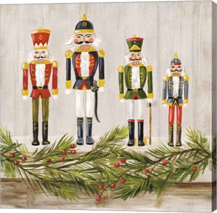 Framed Nutcrackers on a Mantel Print