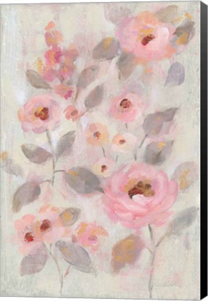 Framed Expressive Pink Flowers II Print