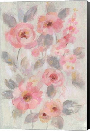 Framed Expressive Pink Flowers I Print