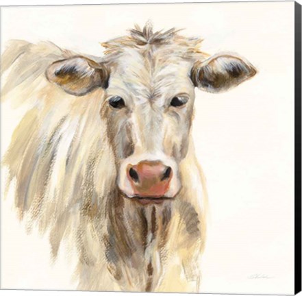 Framed White Cow Print