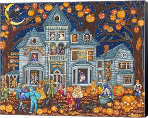 Framed Haunted House Costume Parade Print