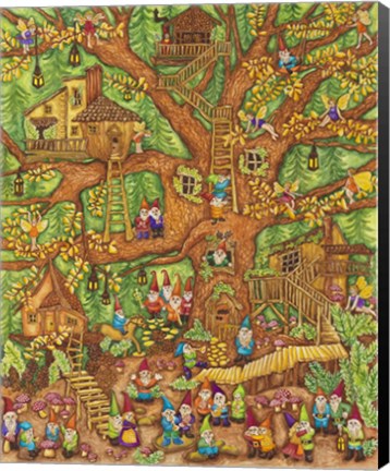Framed Gnomes Dance Party Print