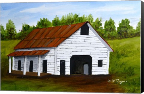 Framed White Barn 1 Print