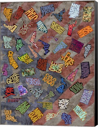 Framed State Toss Print