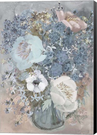 Framed Summer Blues Bouquet Print