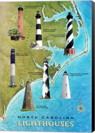 Framed North Carolina Lighthouses Print