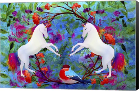 Framed White Horses In My Dream Print
