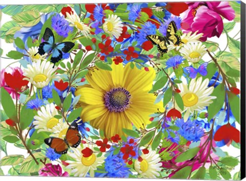 Framed Flowers P89 Print