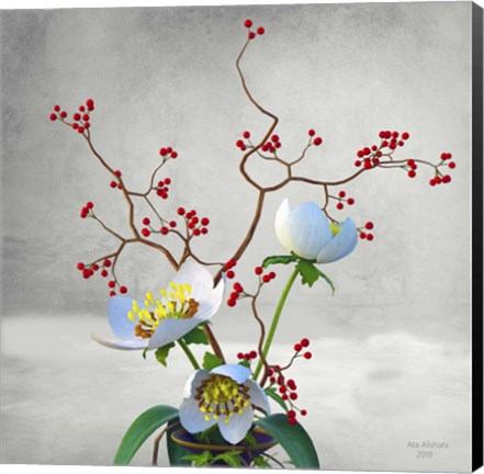 Framed Vase Flower Print