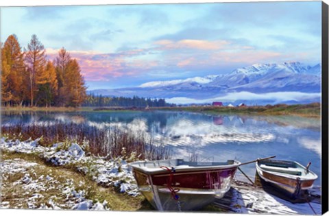 Framed Winter Lake Print