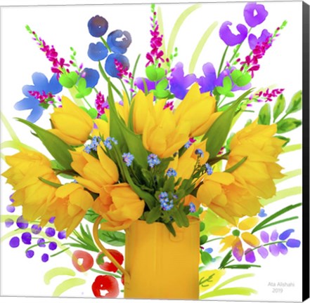 Framed Yellow Vase Print