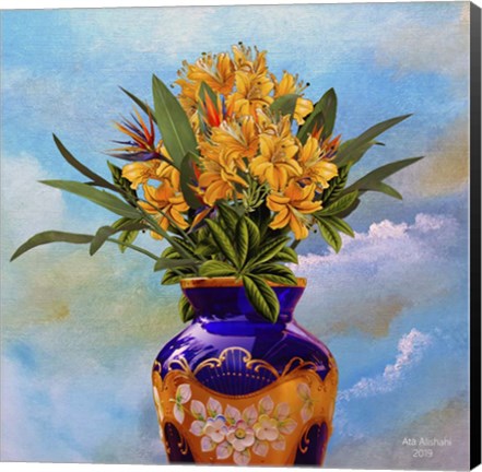 Framed Colorful Vase Flower Print