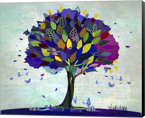 Framed Butterfly Tree Print