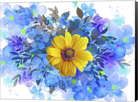 Framed Yellow and Blue Print