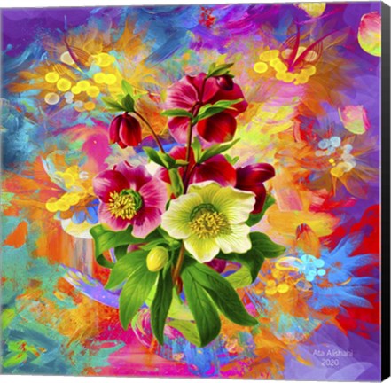 Framed Flowers And Colors 1 Print