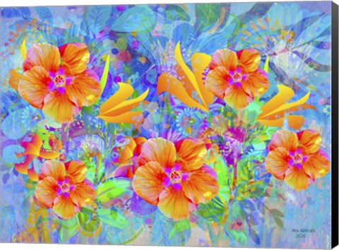 Framed More Flowers Field Print