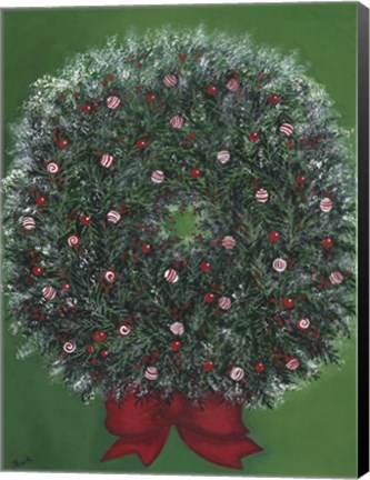 Framed Christmas Wreath Print