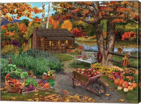 Framed Harvest at the Cabin Print