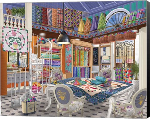 Framed Queenie's Quiltery Print