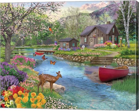 Framed Spring Cabin Print