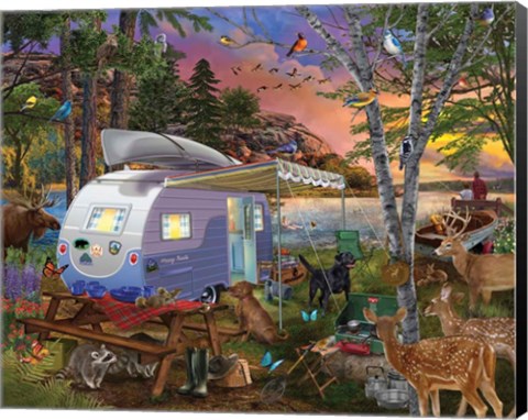 Framed Camp Site Watch Dogs Print