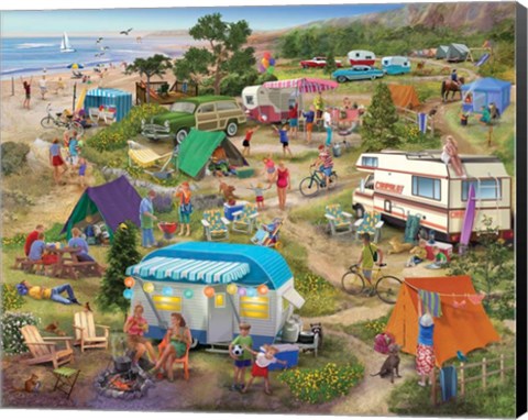 Framed Seaside Cramped Grounds Print