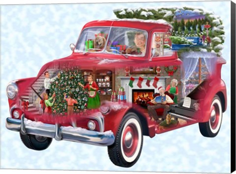 Framed Christmas Truck Print