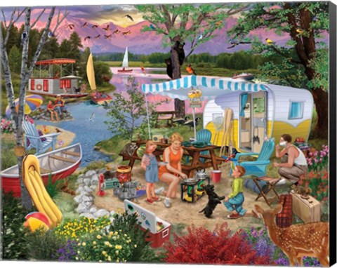 Framed Leisure Lake Print