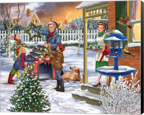 Framed Decking the Doghouse Print