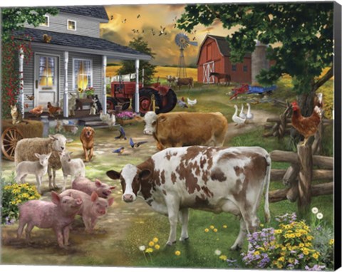 Framed Farm Friends Print