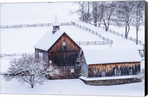 Framed Snow Day on the Farm Print