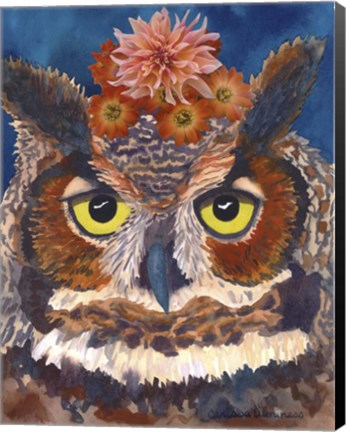 Framed Great Horned Owl Print