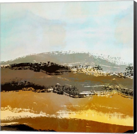 Framed Landscape in Ocher and Black II Print