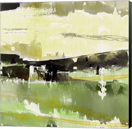 Framed Watercolor Landscape Green Print